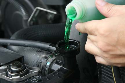image of radiator coolant added to radiator